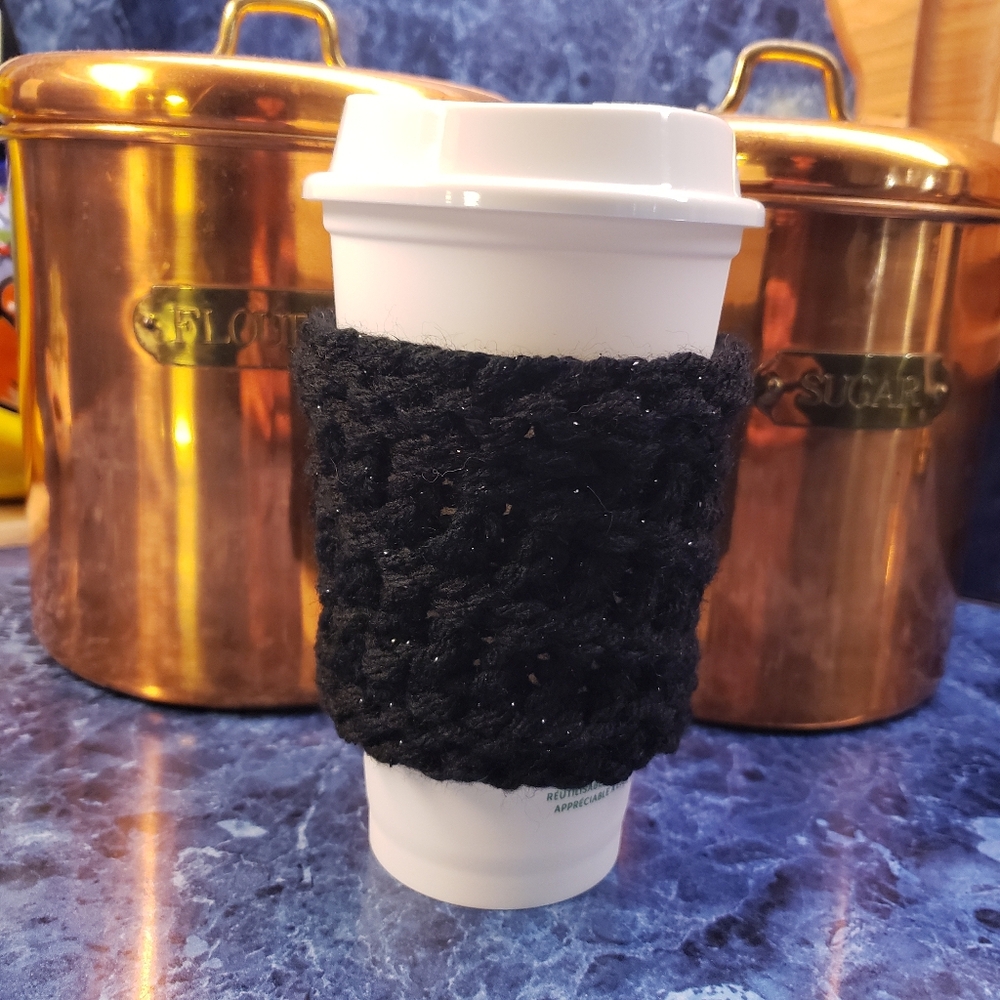 Sale Handmade Knit coffee sleeve or cozy